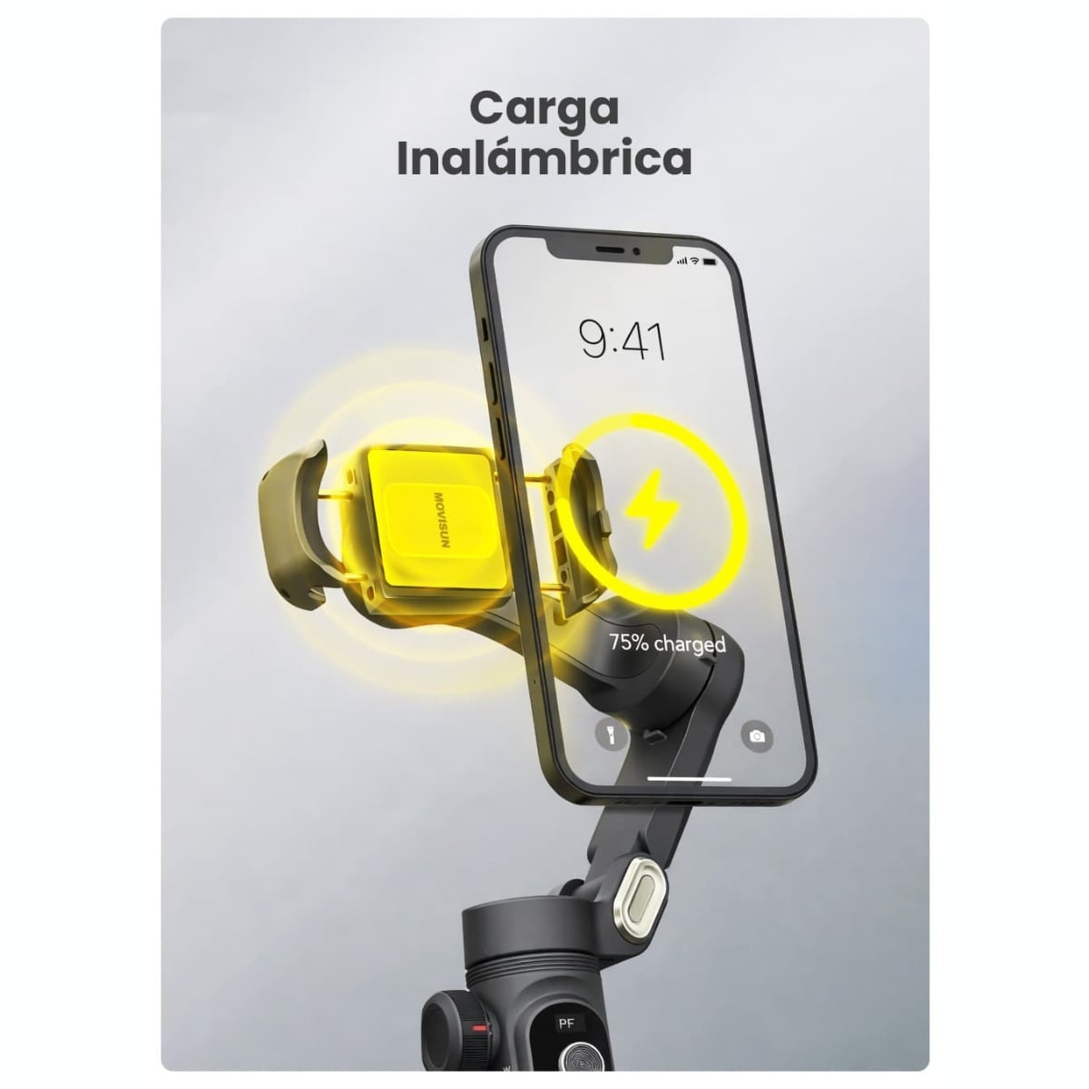 Estabilizador de Celular MOVISUN Luz LED Carga Inalámbrica 6 meses de Garantia - 3