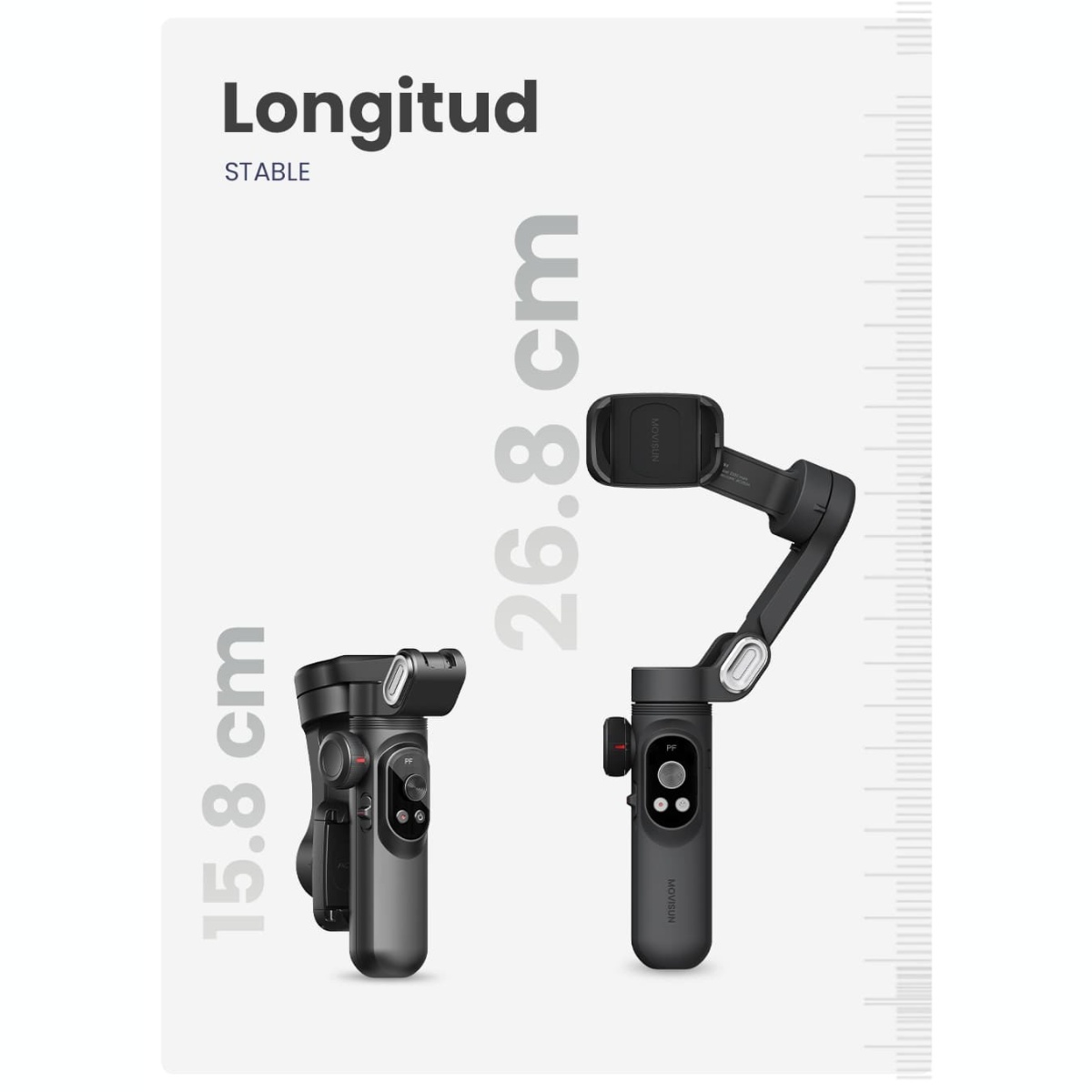 Estabilizador de Celular MOVISUN Luz LED Carga Inalámbrica 6 meses de Garantia - 9