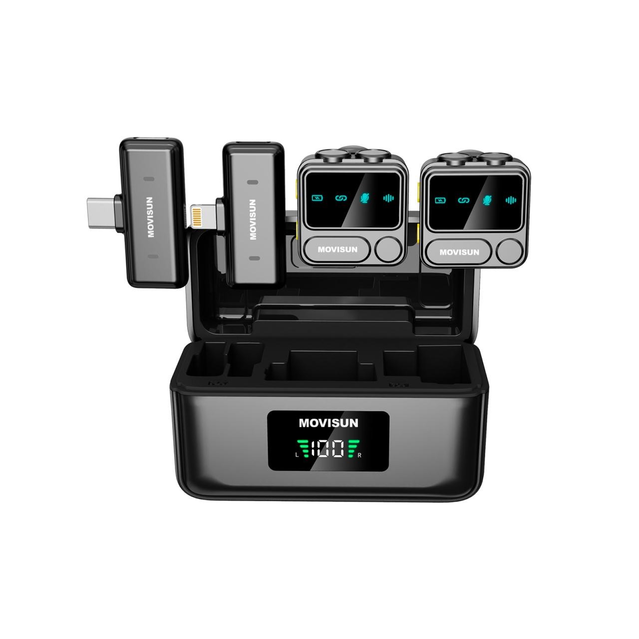 MICROFONO DUAL MOVISUN MI F1 CON PANTALLA DIGITAL ANC - 1