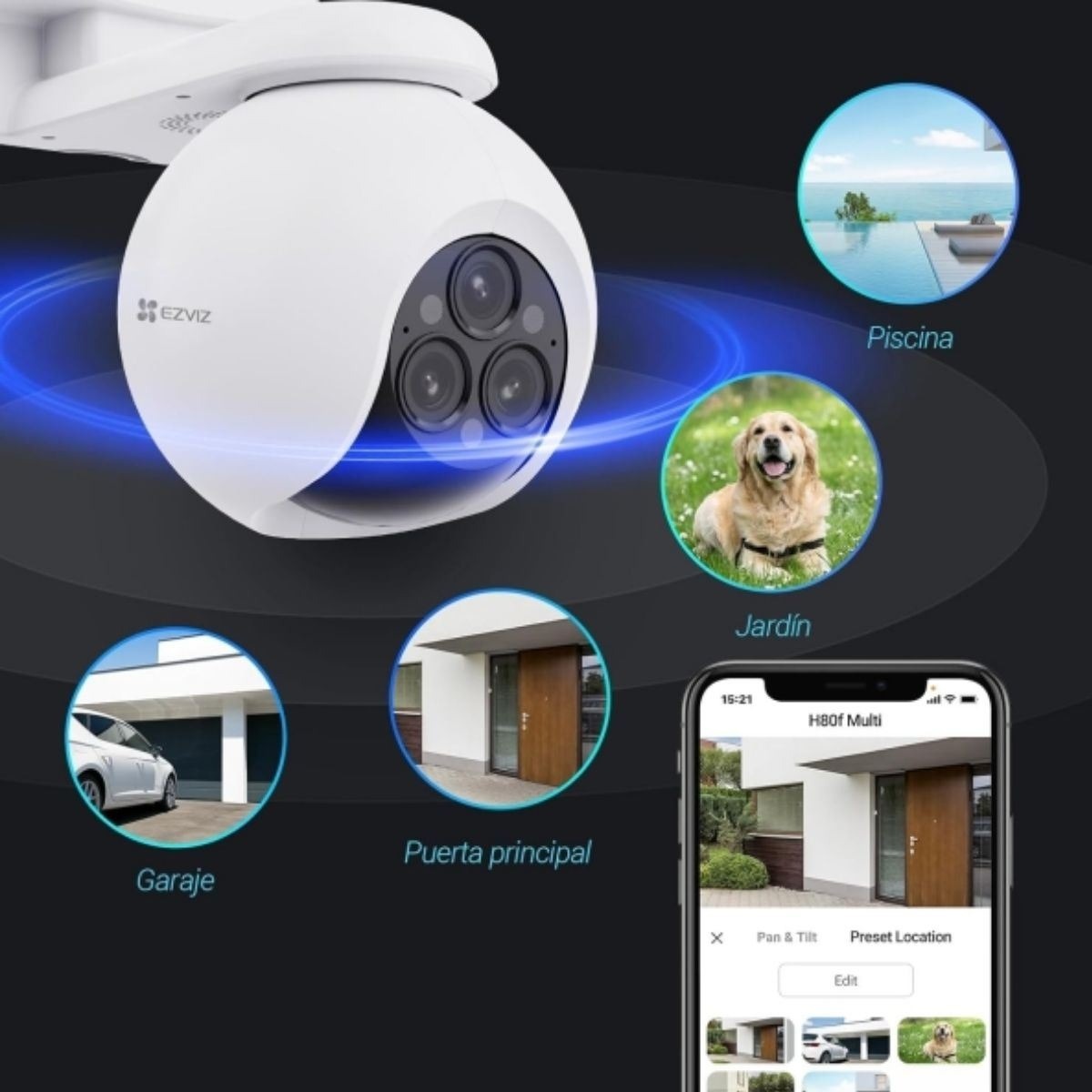 CAMARA DE EXTERIOR EZVIZ H80F ZOOM 12X TRIPLE LENTE 4MP 2K+ - 10