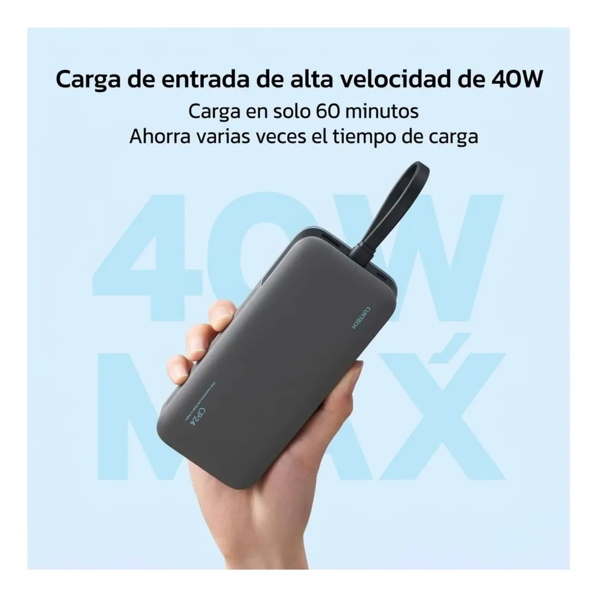 Cargador Portatil CUKTECH 20000mAh Carga Rápida 40W Garantia de 1 Año - 5