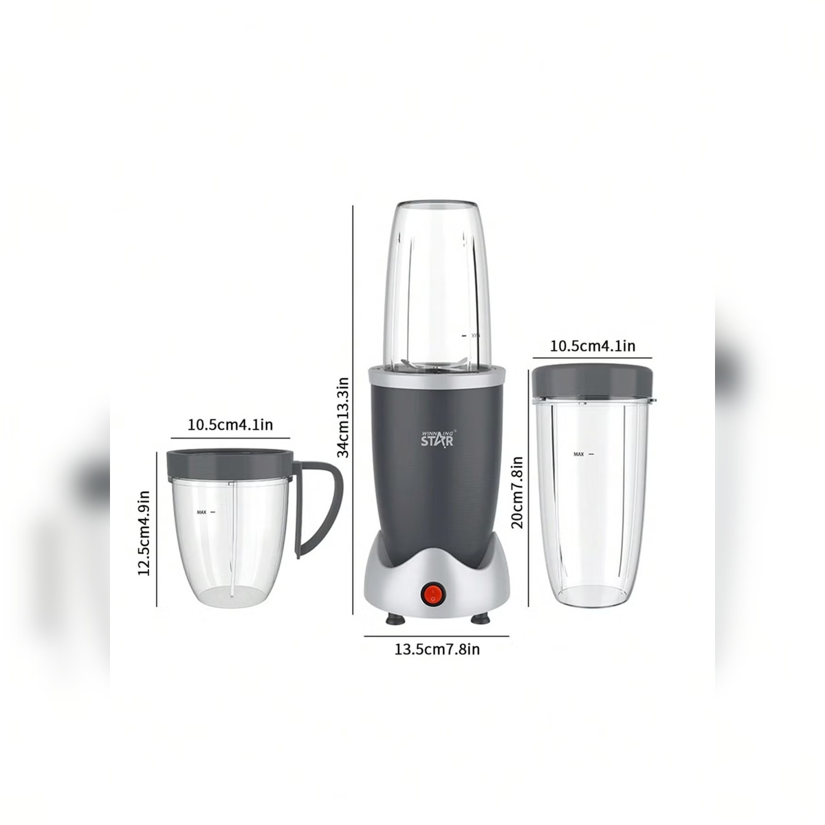 LICUADORA PORTATIL 3 EN 1 WINNING STAR 900W GARANTIA DE 1 AÑO - 7