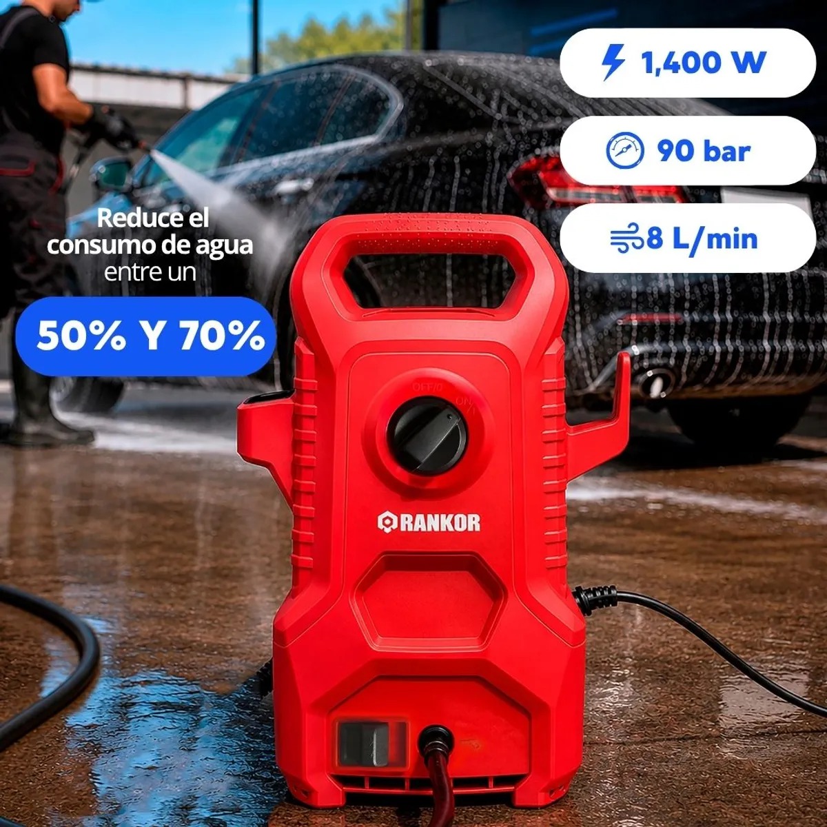 HIDROLAVADORA PORTATIL RANKOR 1400W Garantia de 2 años - 2