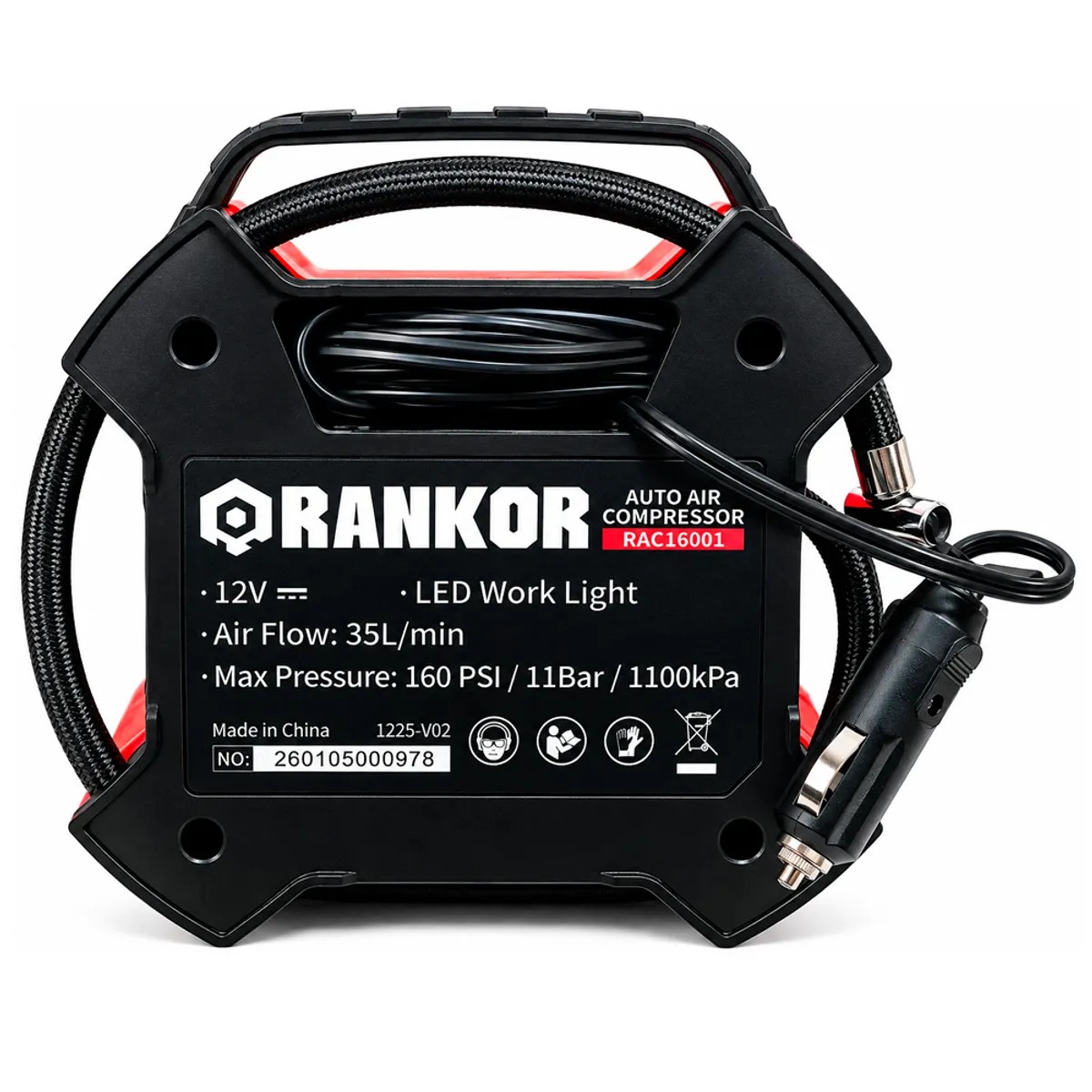 INFLADOR DE LLANTAS CON PANTALLA DIGITAL RANKOR GARANTIA DE 2 AÑOS - 3