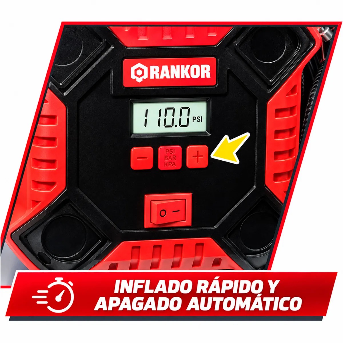 INFLADOR DE LLANTAS CON PANTALLA DIGITAL RANKOR GARANTIA DE 2 AÑOS - 5