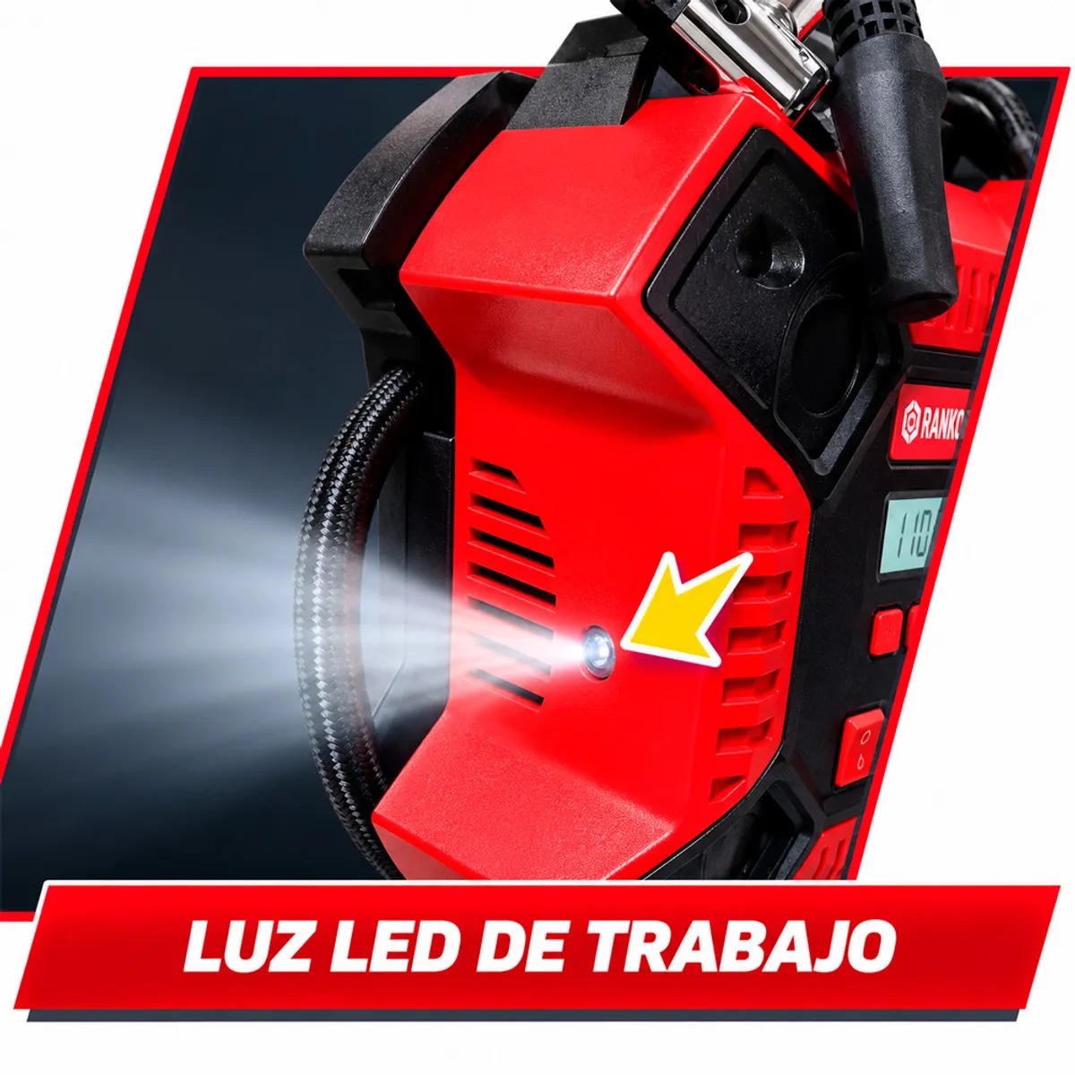 INFLADOR DE LLANTAS CON PANTALLA DIGITAL RANKOR GARANTIA DE 2 AÑOS - 7