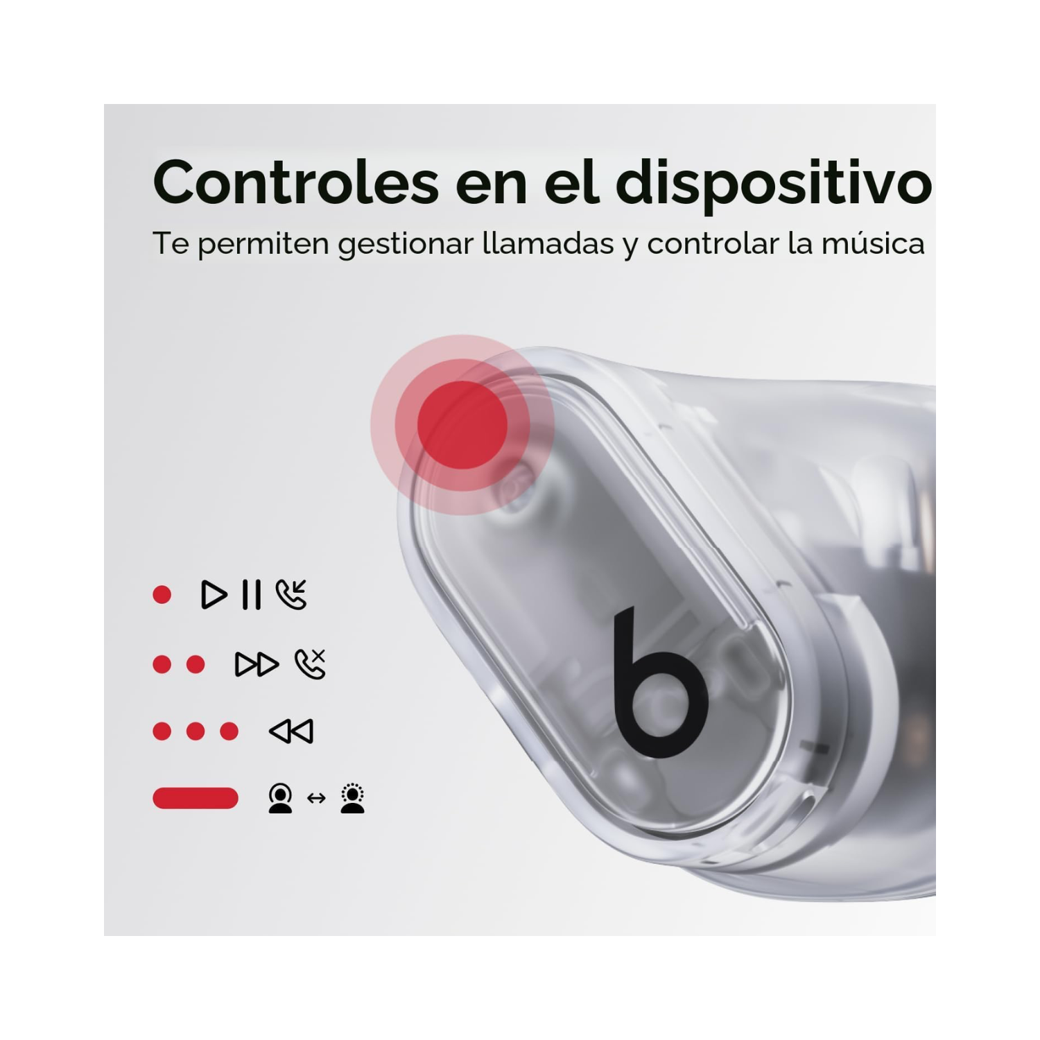 BEATS STUDIO BUDS + CON CANCELACIÓN DE RUIDO TRANSPARENTE - 3