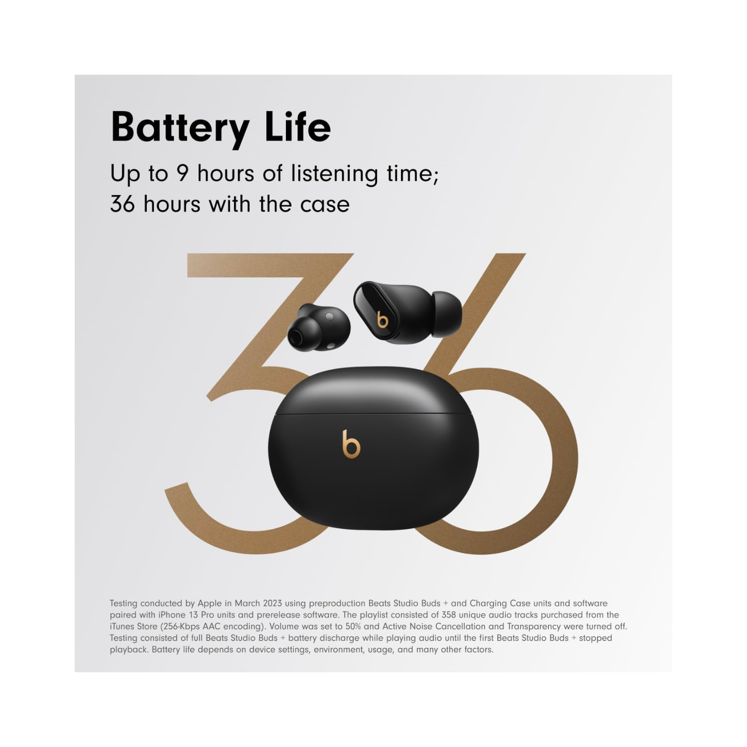 BEATS STUDIO BUDS + CON CANCELACIÓN DE RUIDO NEGRO ORO - 4
