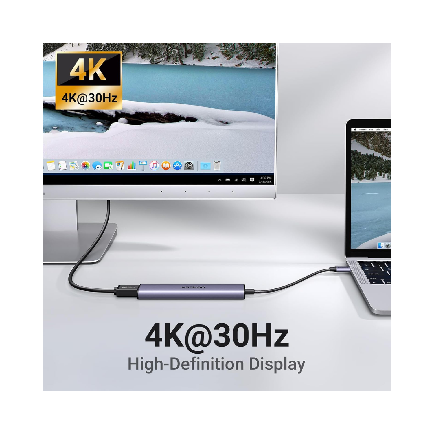 UGREEN REVODOK 105 (CM478) HUB USB-C 5 EN 1 DE 5GBPS 4K A 30HZ HDMI para Laptop / Tablet / MacBook / iPad - 5