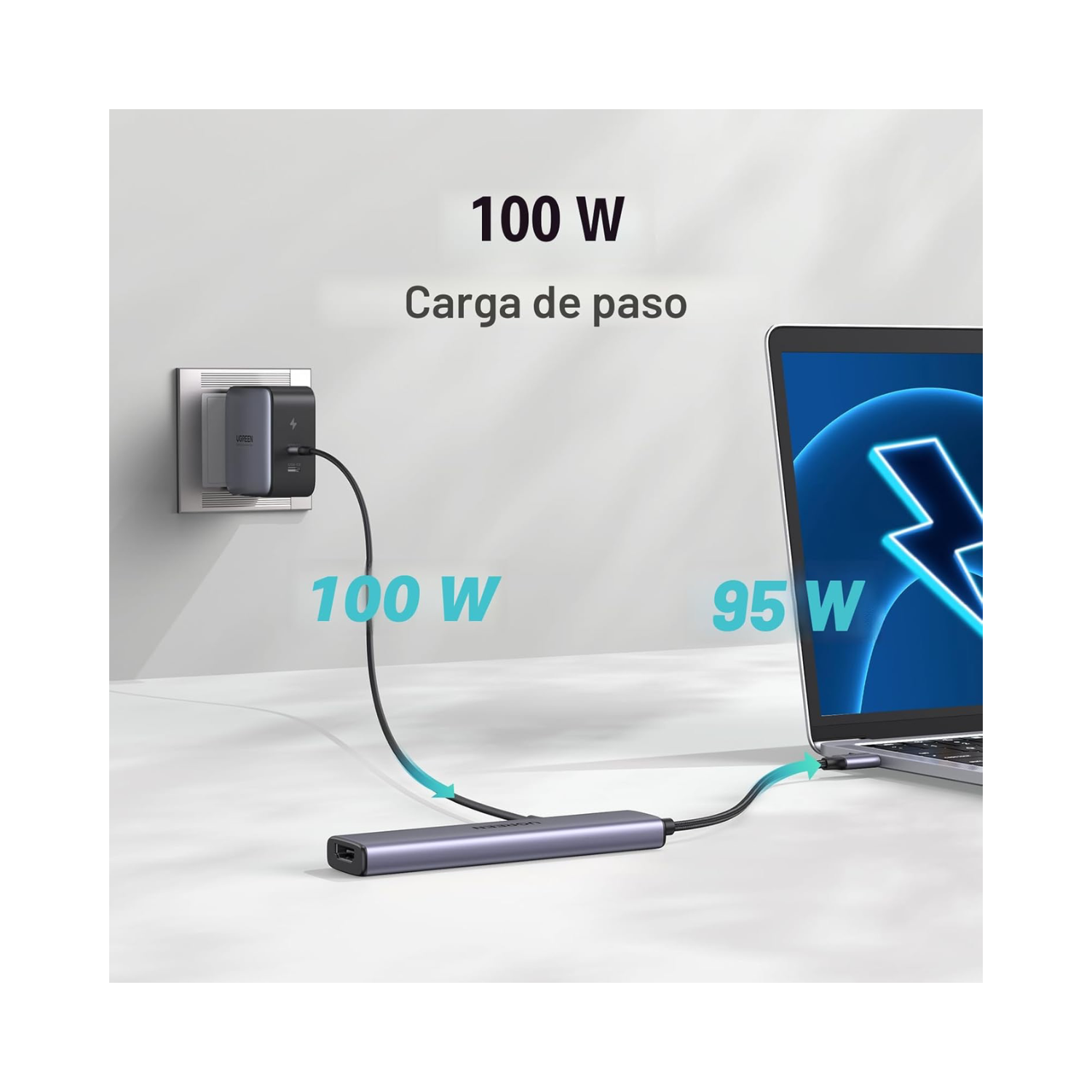 UGREEN REVODOK 105 (CM478) HUB USB-C 5 EN 1 DE 5GBPS 4K A 30HZ HDMI para Laptop / Tablet / MacBook / iPad - 6