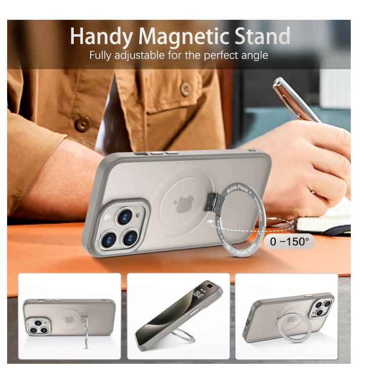 CASE IPHONE 16 PRO MAX PROTECTOR MAGSAFE 360 GRIS - 5