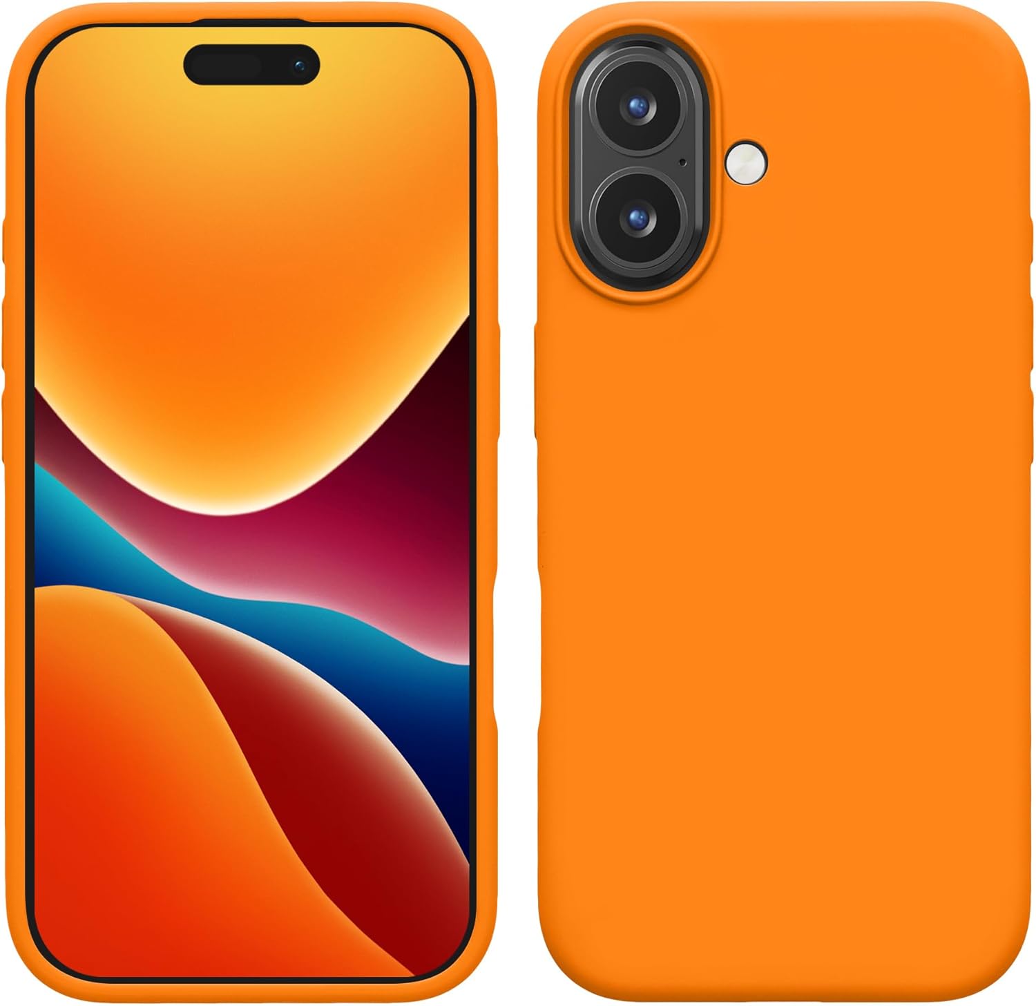 CASE IPHONE 16 SILICONA NARANJA - 1