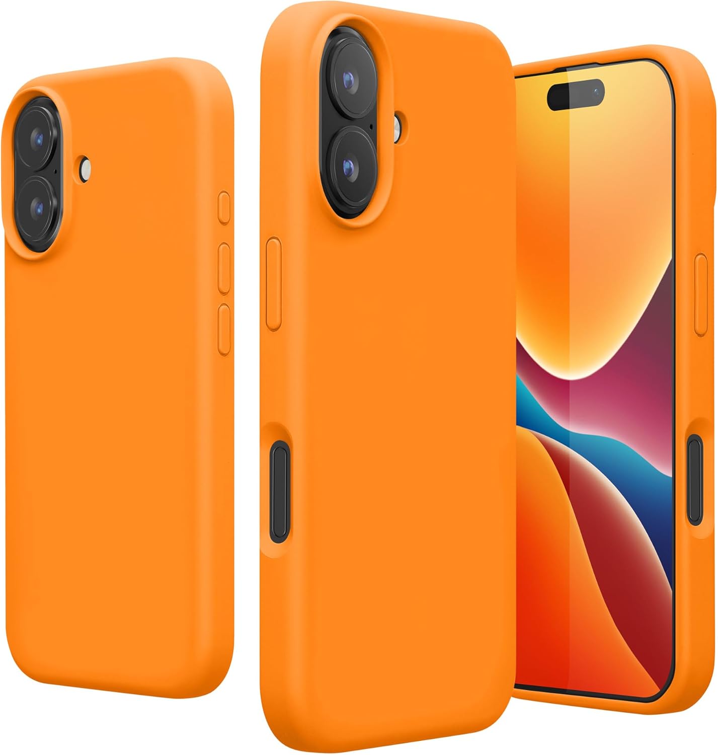 CASE IPHONE 16 SILICONA NARANJA - 2