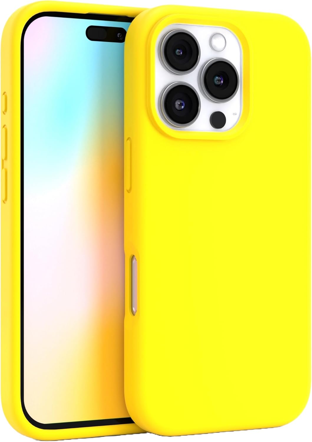 CASE IPHONE 16 PRO MAX SILICONA AMARILLO - 2