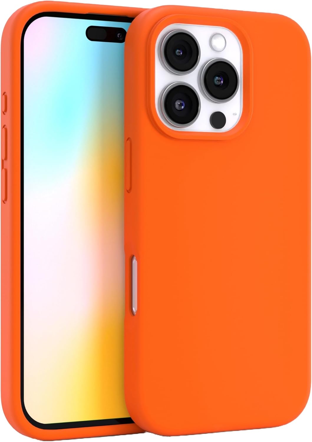 CASE IPHONE 16 PRO MAX SILICONA NARANJA - 1