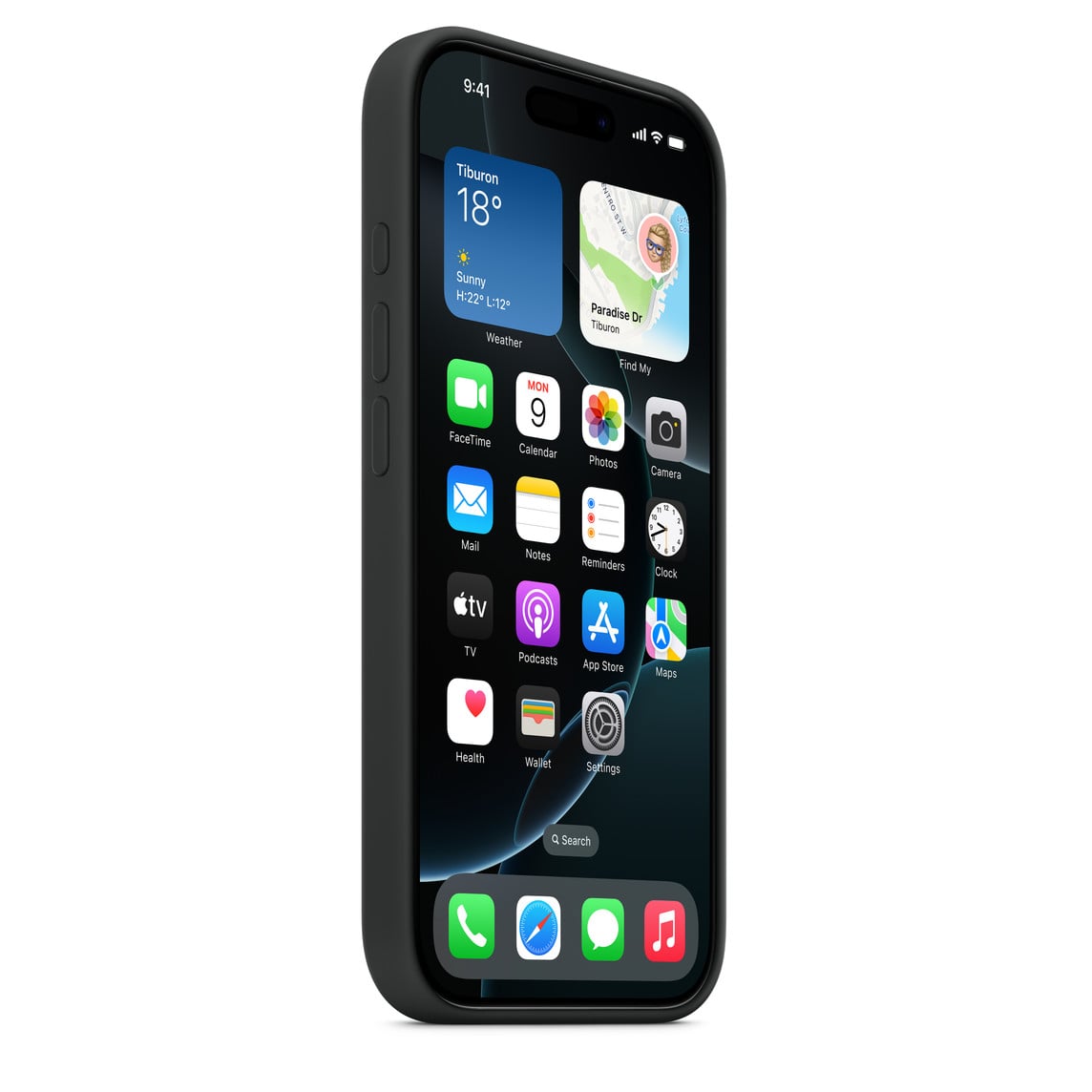 CASE IPHONE 16 PRO SILICONA NEGRO - 2