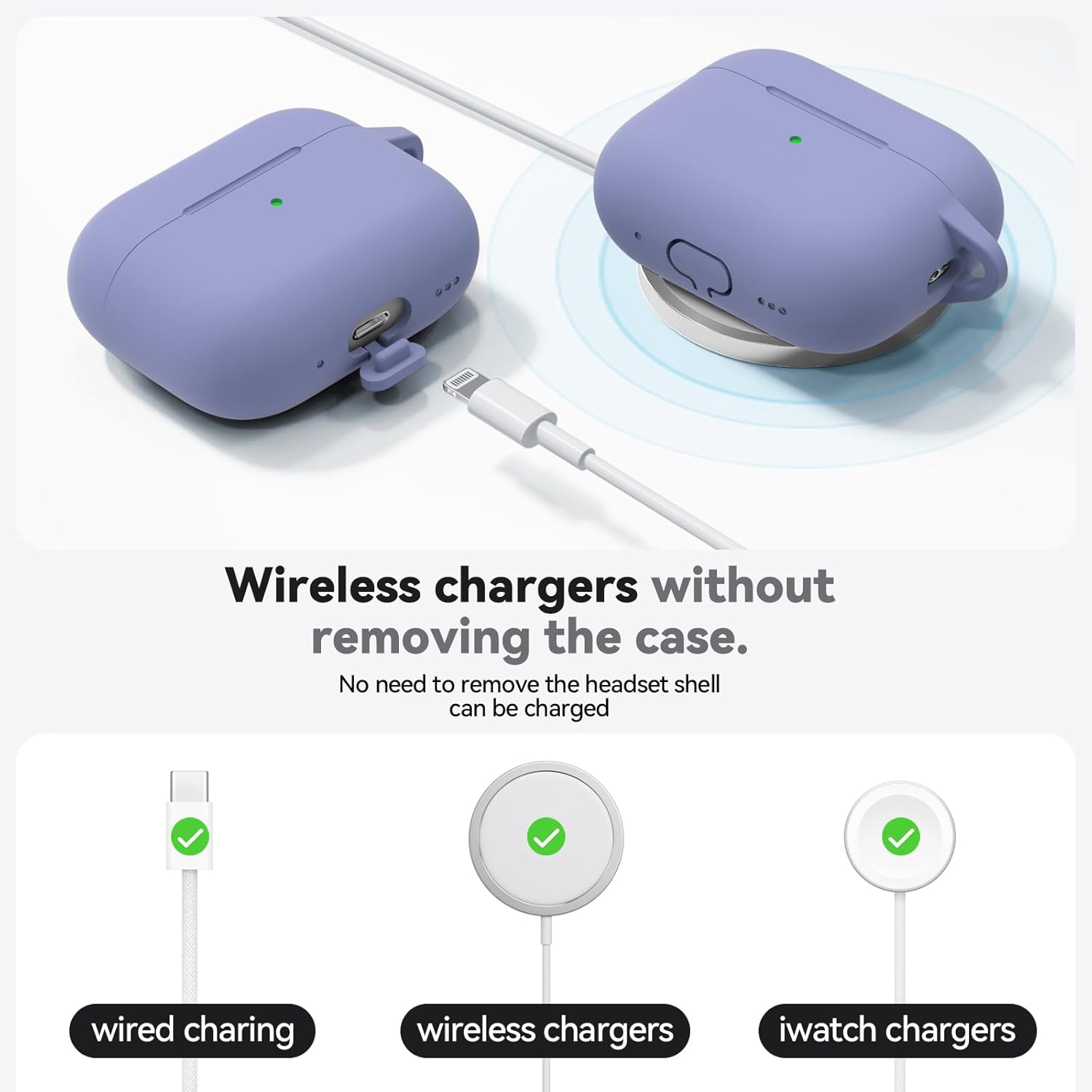 FUNDA SILICONA PARA AIRPODS PRO 3 - LAVANDA - 3