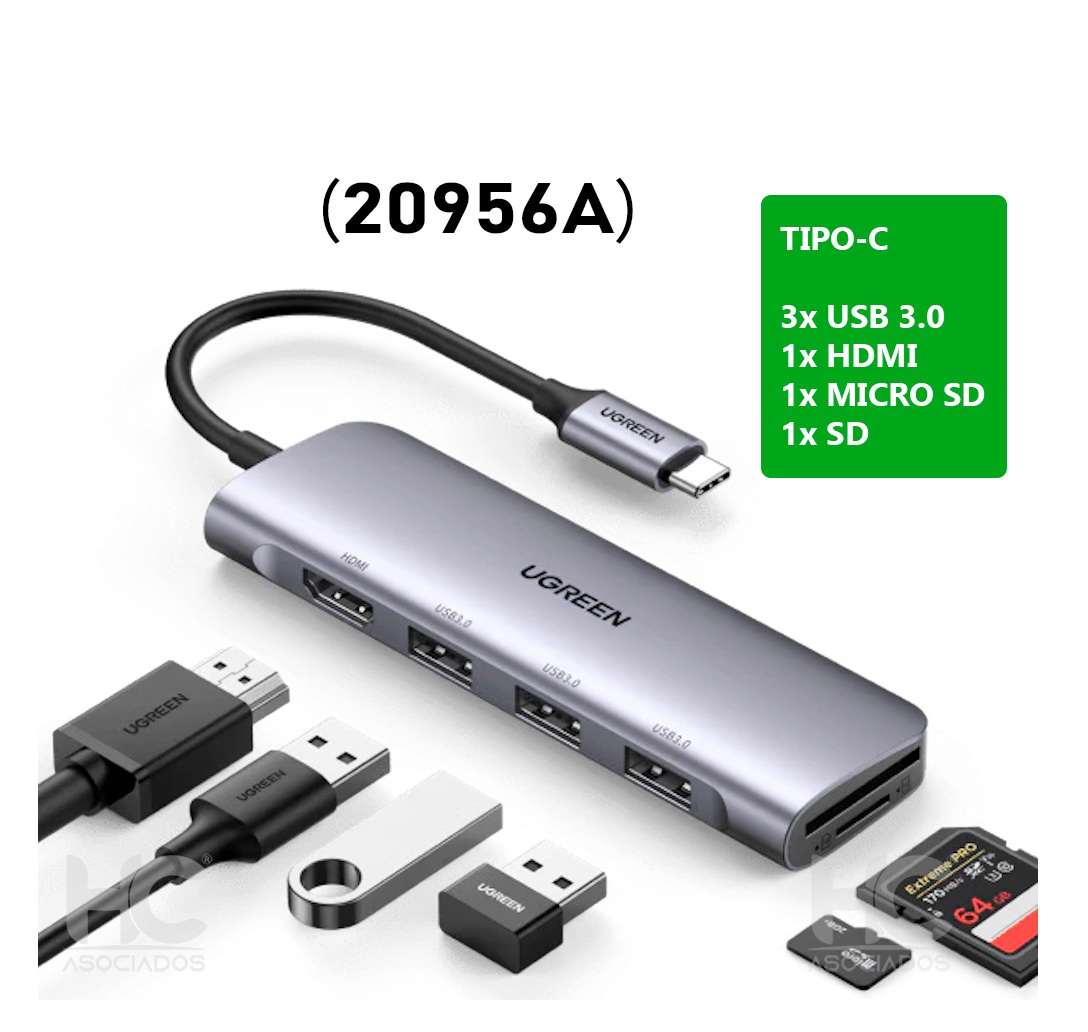 ADAPTADOR USB-C UGREEN 6-IN -1 CM511 - 2