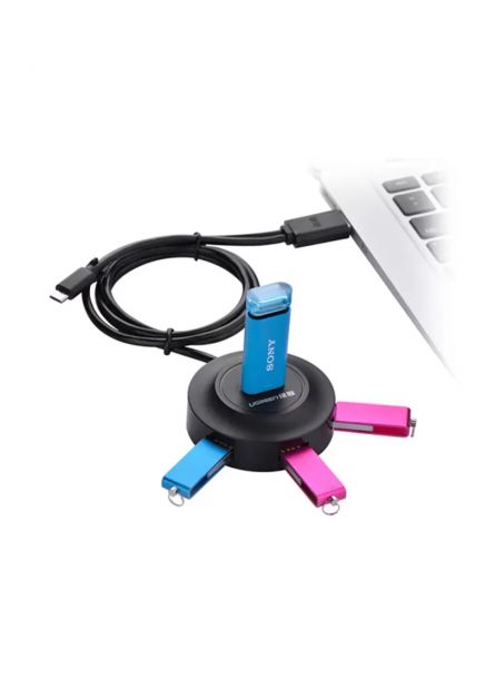 ADAPTADOR UGREEN USB 2.0 HUB 4 PORTS 1M CR106 NEGRO - 3