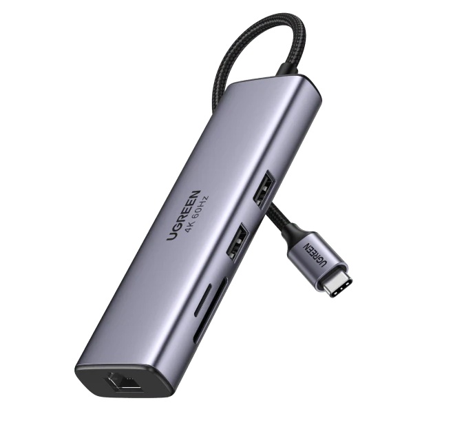 ADAPTADOR UGREEN USB-C MULTIFUNCION GRIS CM478 - 1
