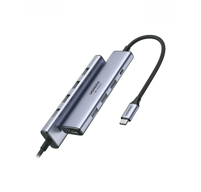 ADAPTADOR UGREEN HUB USB-C 5 EN 1 CM511 GRIS - 1