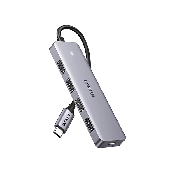 ADAPTADOR UGREEN CM219 USB-C 3.0 DE 4 PUERTOS GRIS - 1