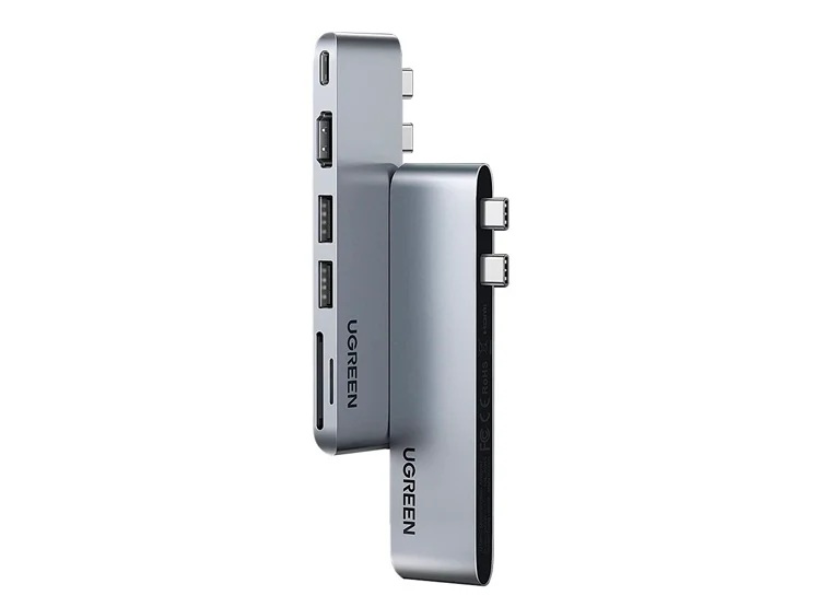ADAPTADOR UGREEN MULTIFUNCIONAL HUB 6IN 2 USB/C CM380 GRIS - 2