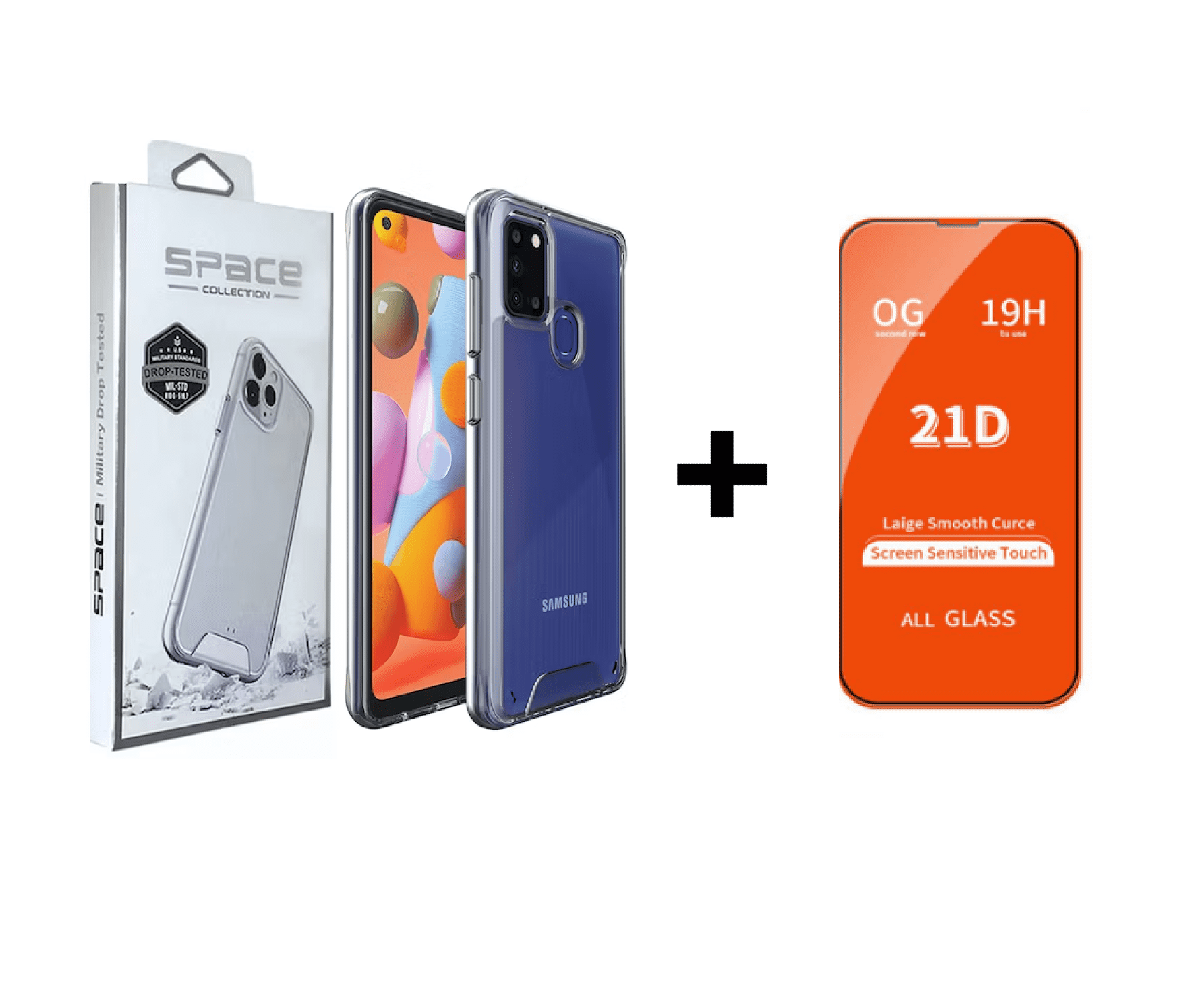 CASE SPACE Y VIDRIO TEMPLADO PARA SAMSUNG A21S - 1
