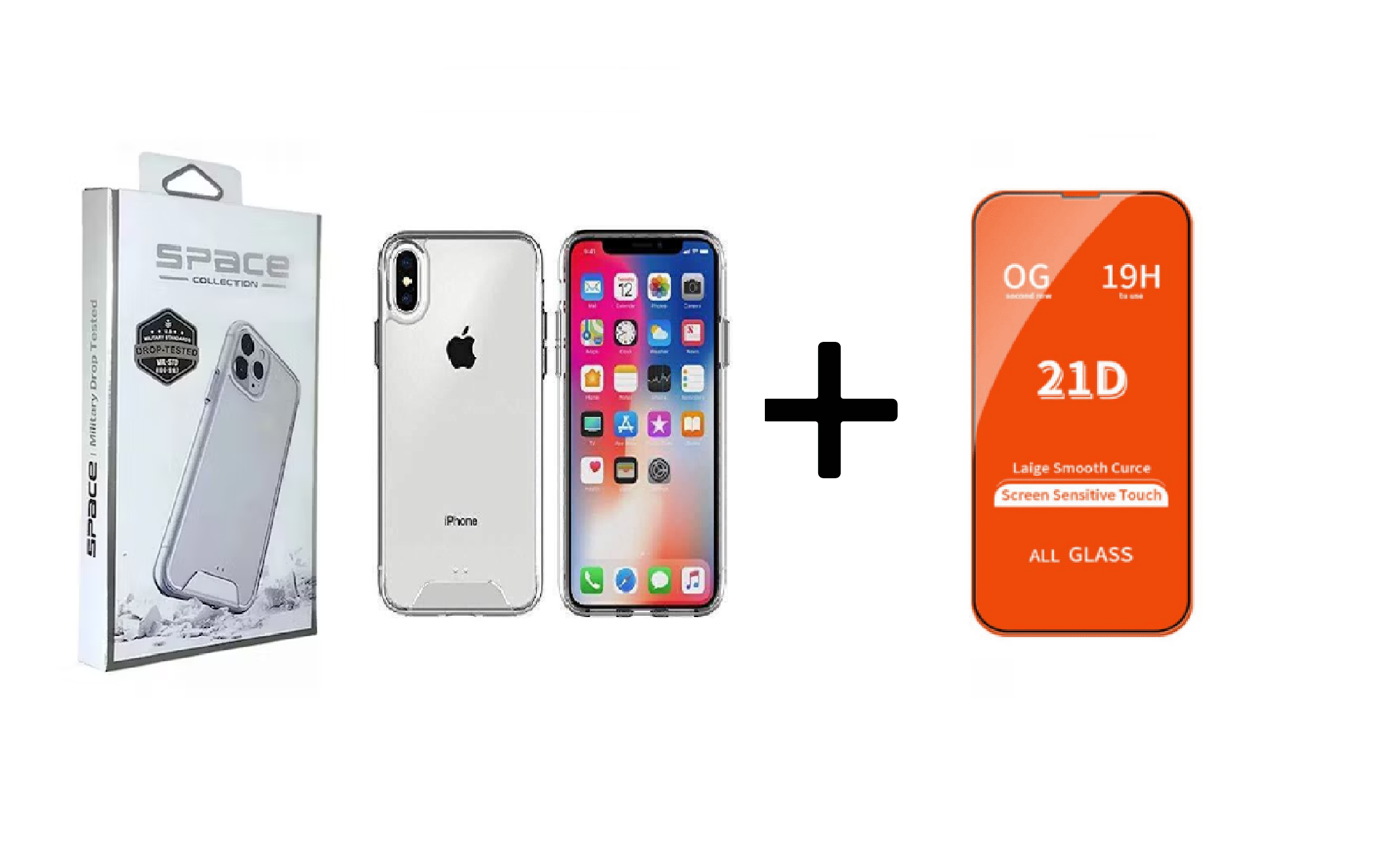 CASE SPACE Y VIDRIO TEMPLADO PARA IPHONE XS - 1
