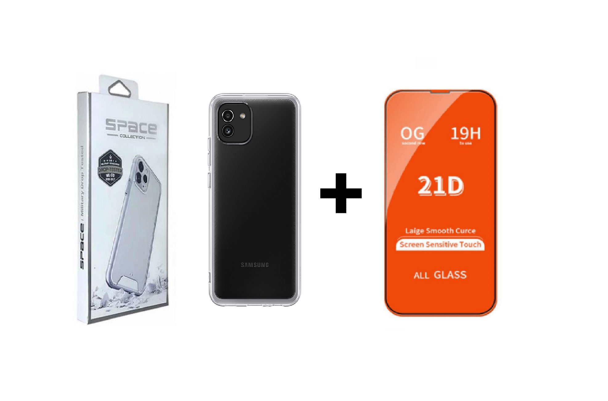 CASE SPACE Y VIDRIO TEMPLADO PARA SAMSUNG A03 - 1
