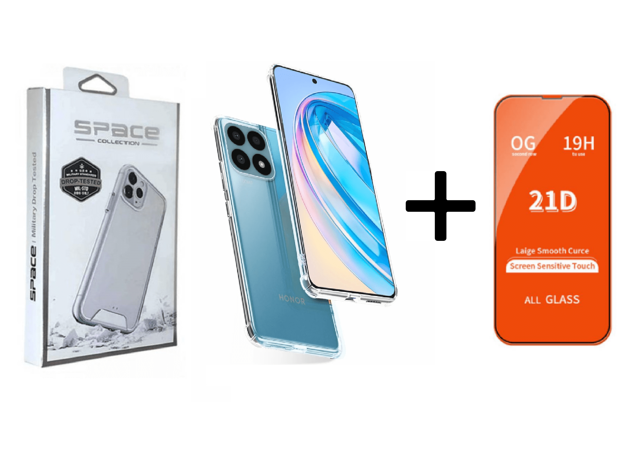 CASE SPACE Y VIDRIO TEMPLADO PARA HONOR X8A - 1