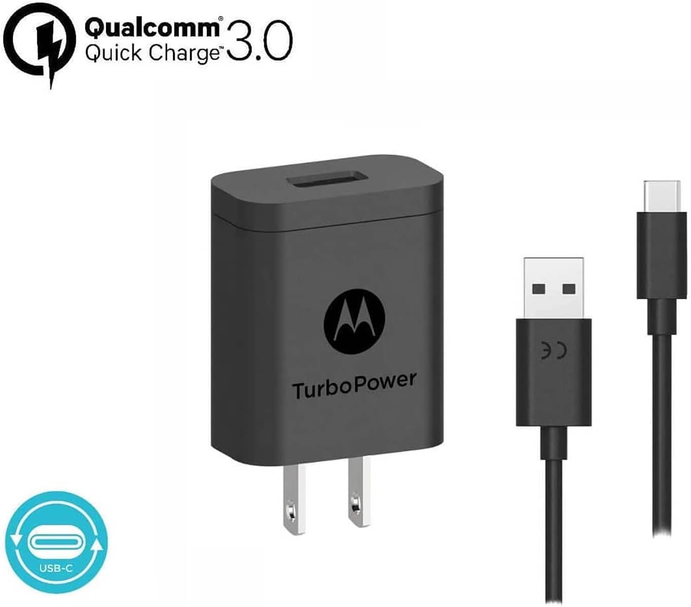 CARGADOR MOTOROLA TURBO POWER CON CABLE TIPO C - 3