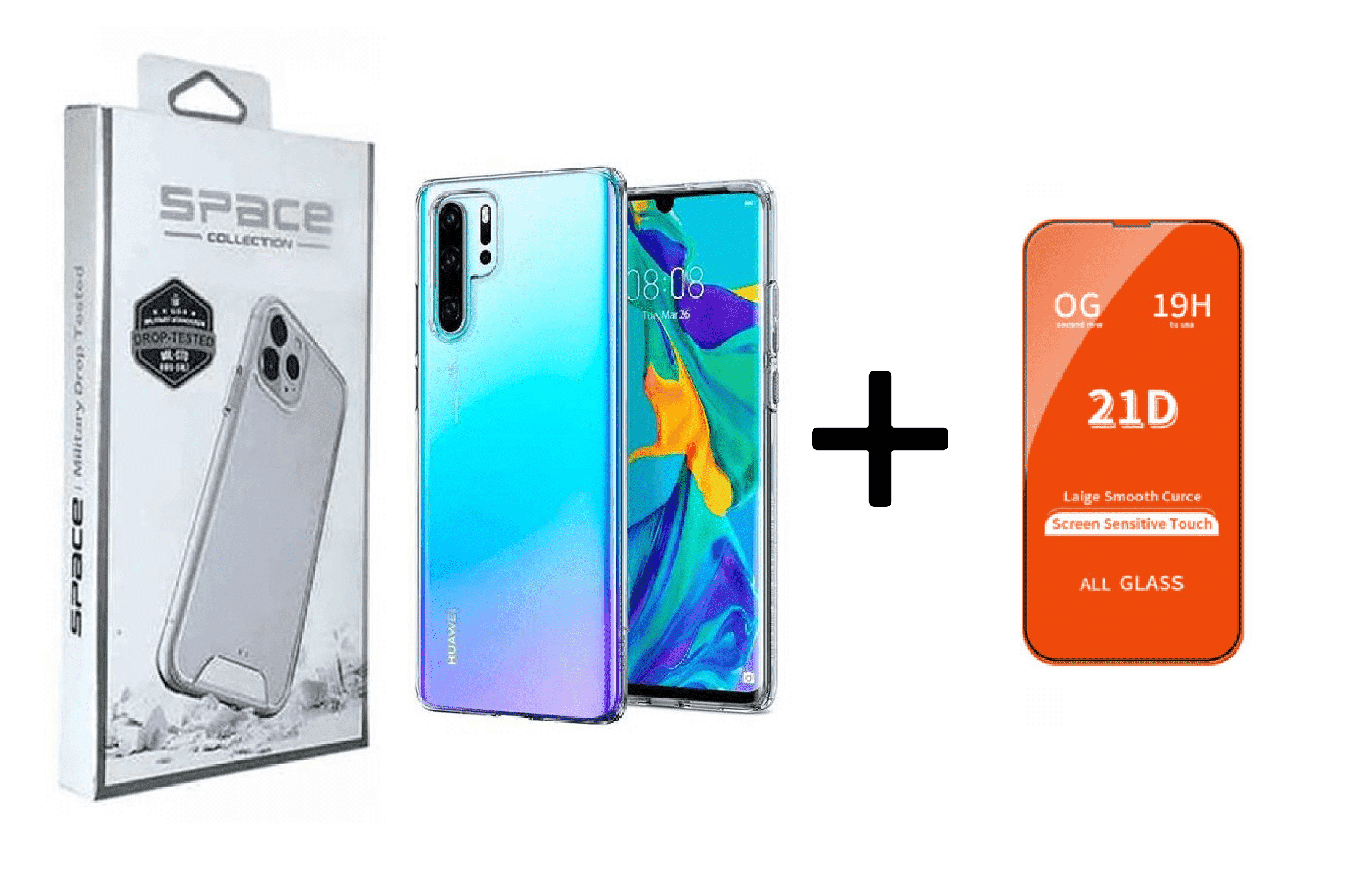 CASE SPACE Y VIDRIO TEMPLADO PARA HUAWEI P30 PRO - 1