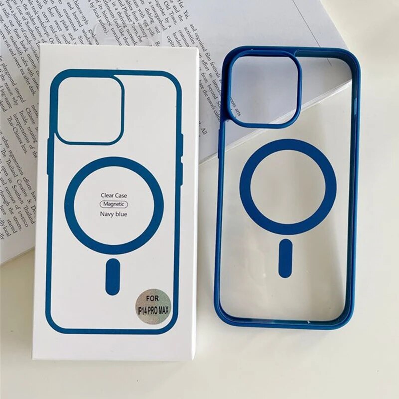 CLEAR CASE MAGNETIC IPHONE 15 PRO AZUL - 3