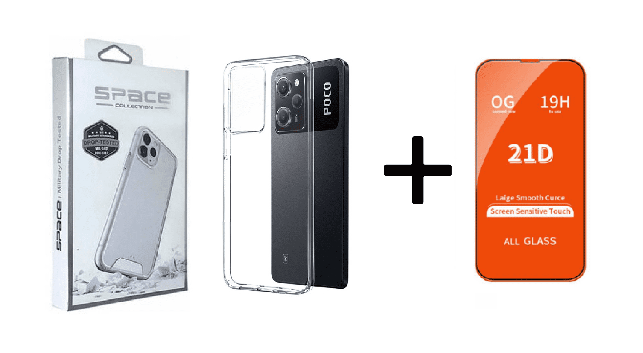 CASE SPACE Y VIDRIO TEMPLADO PARA XIAOMI POCO X5 PRO - 1