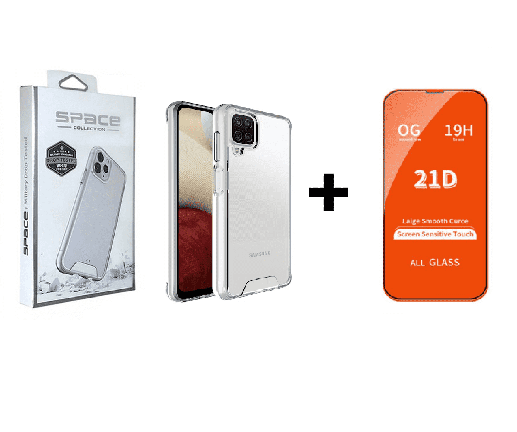 CASE SPACE Y VIDRIO TEMPLADO PARA SAMSUNG A12 - 1