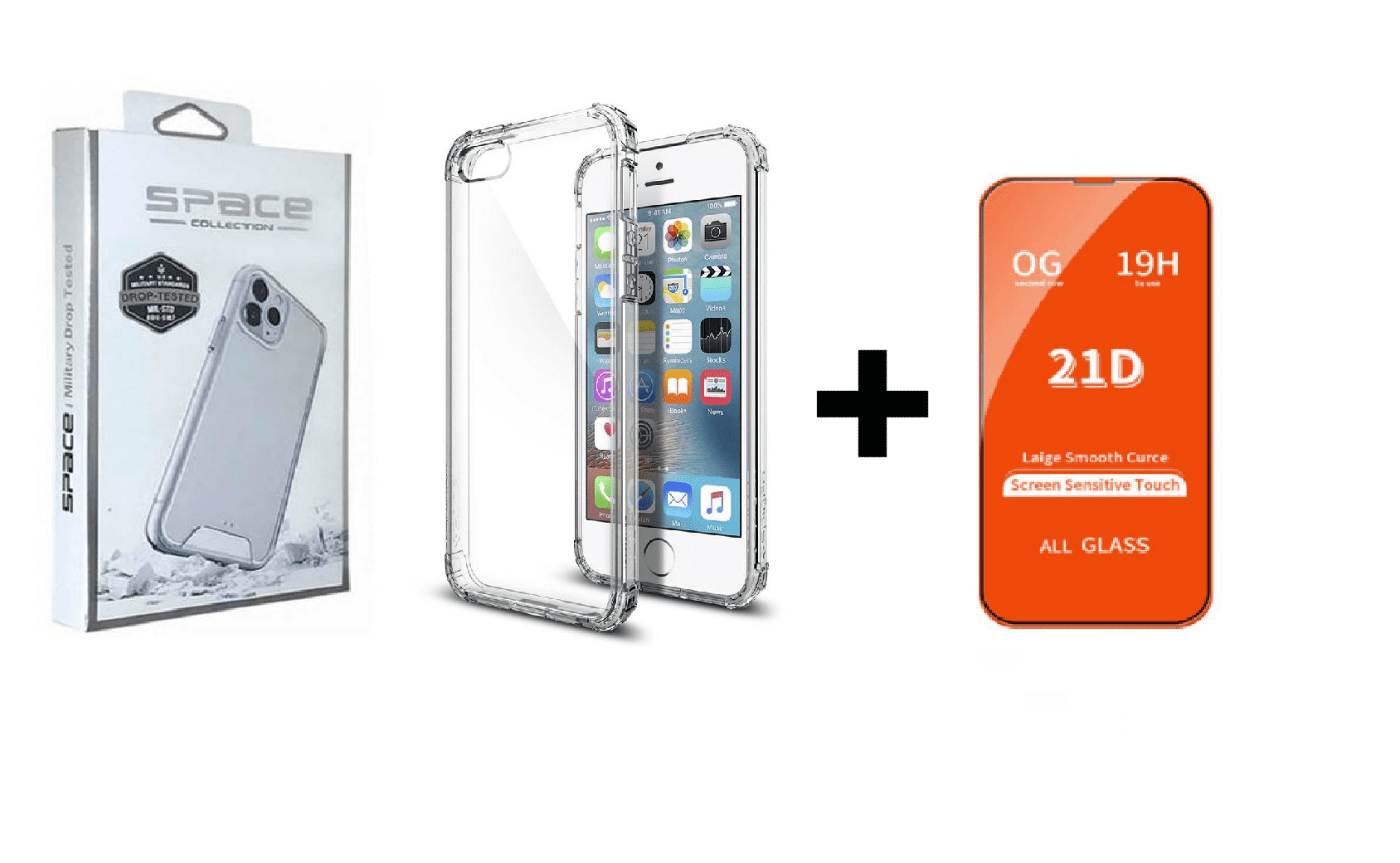 CASE SPACE Y VIDRIO TEMPLADO PARA IPHONE 5 - 1