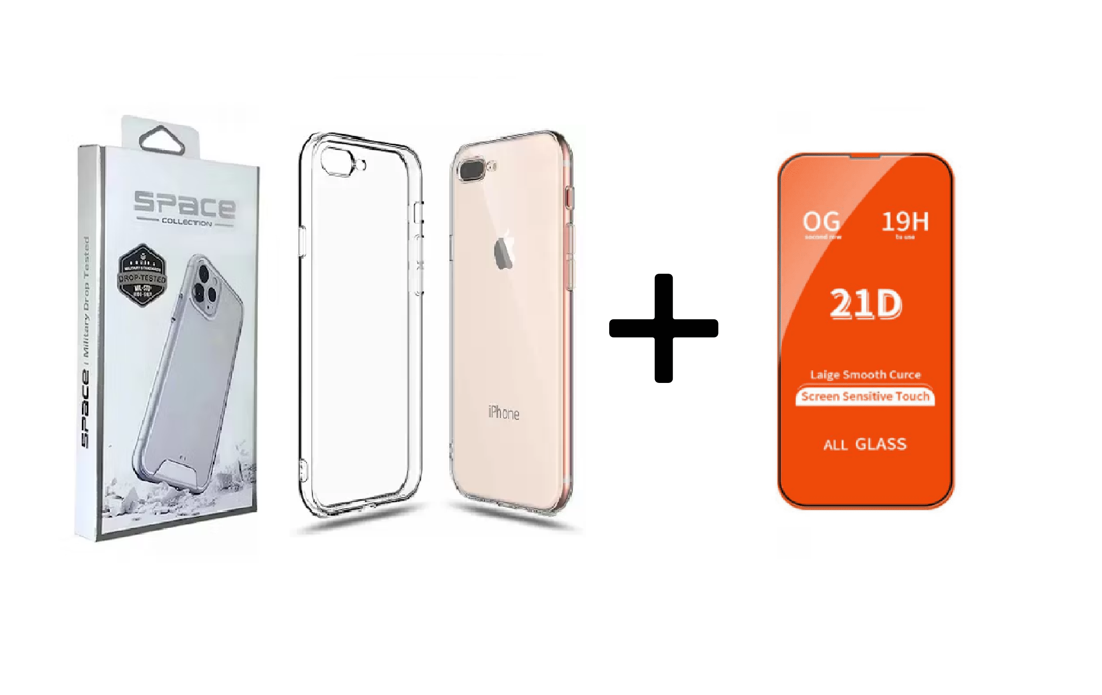CASE SPACE Y VIDRIO TEMPLADO PARA IPHONE 8 PLUS - 1