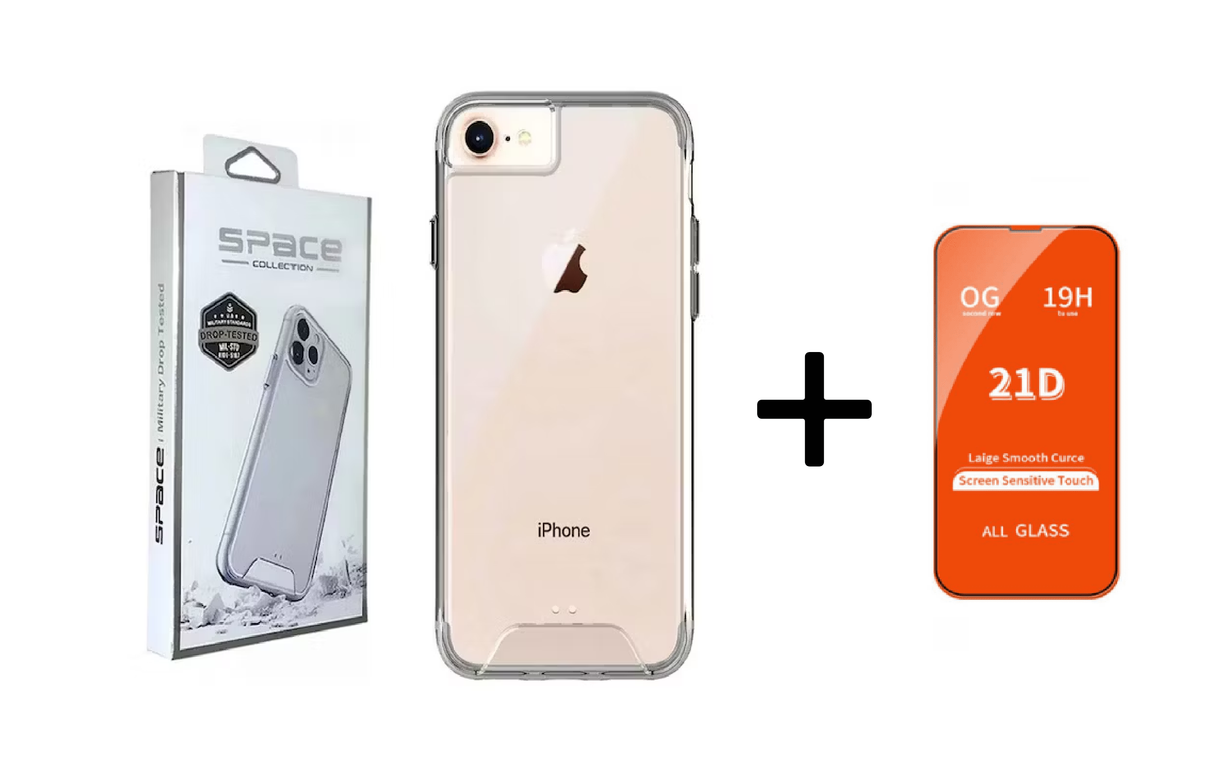 CASE SPACE Y VIDRIO TEMPLADO PARA IPHONE 6 PLUS - 1