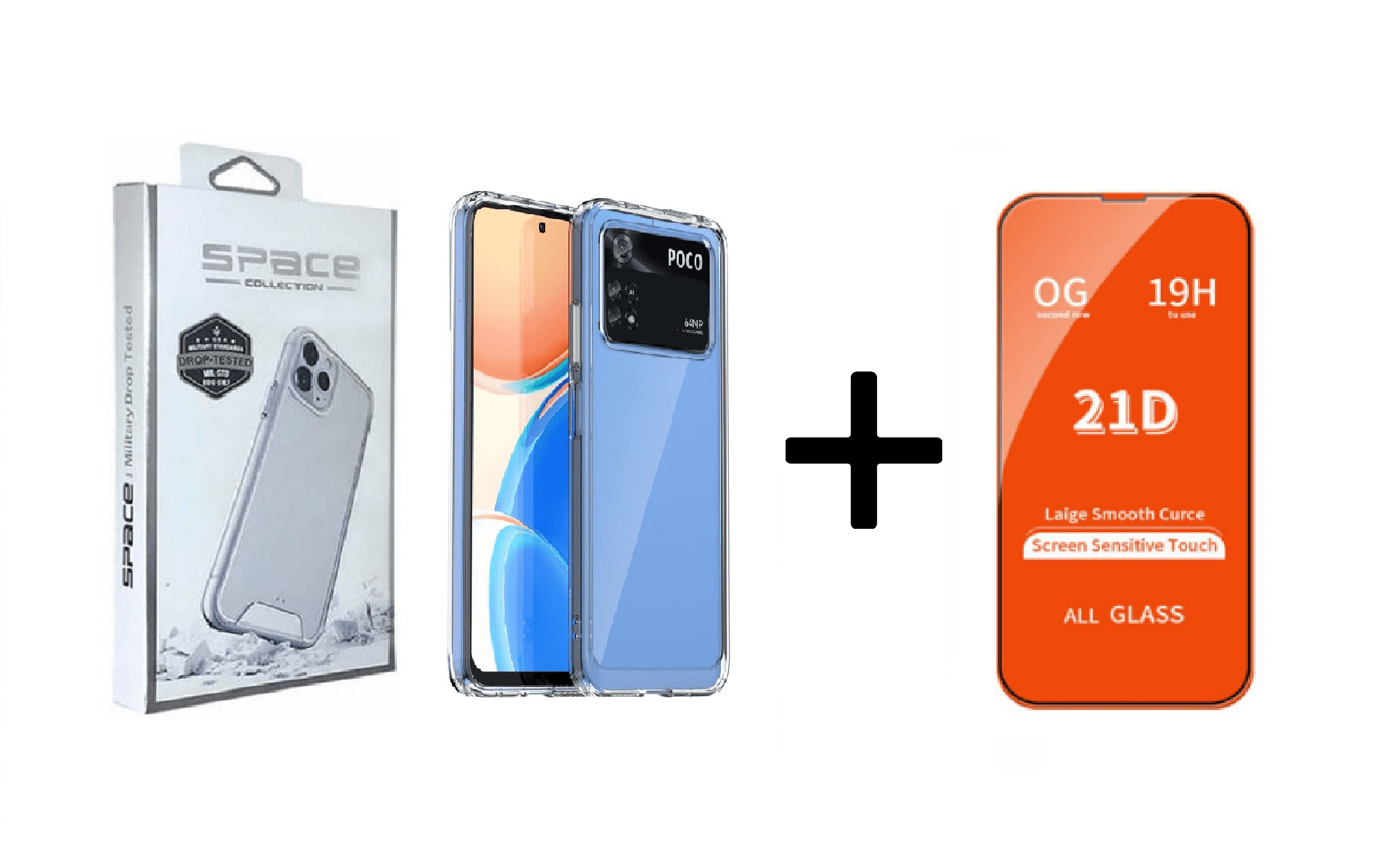 CASE SPACE Y VIDRIO TEMPLADO PARA XIAOMI POCO M4 PRO - 1