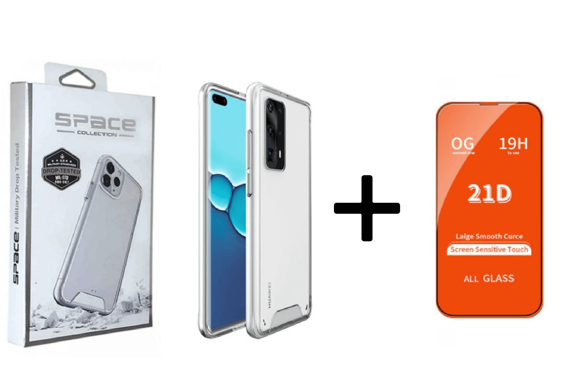 CASE SPACE Y VIDRIO TEMPLADO PARA HUAWEI 40 PRO - 1
