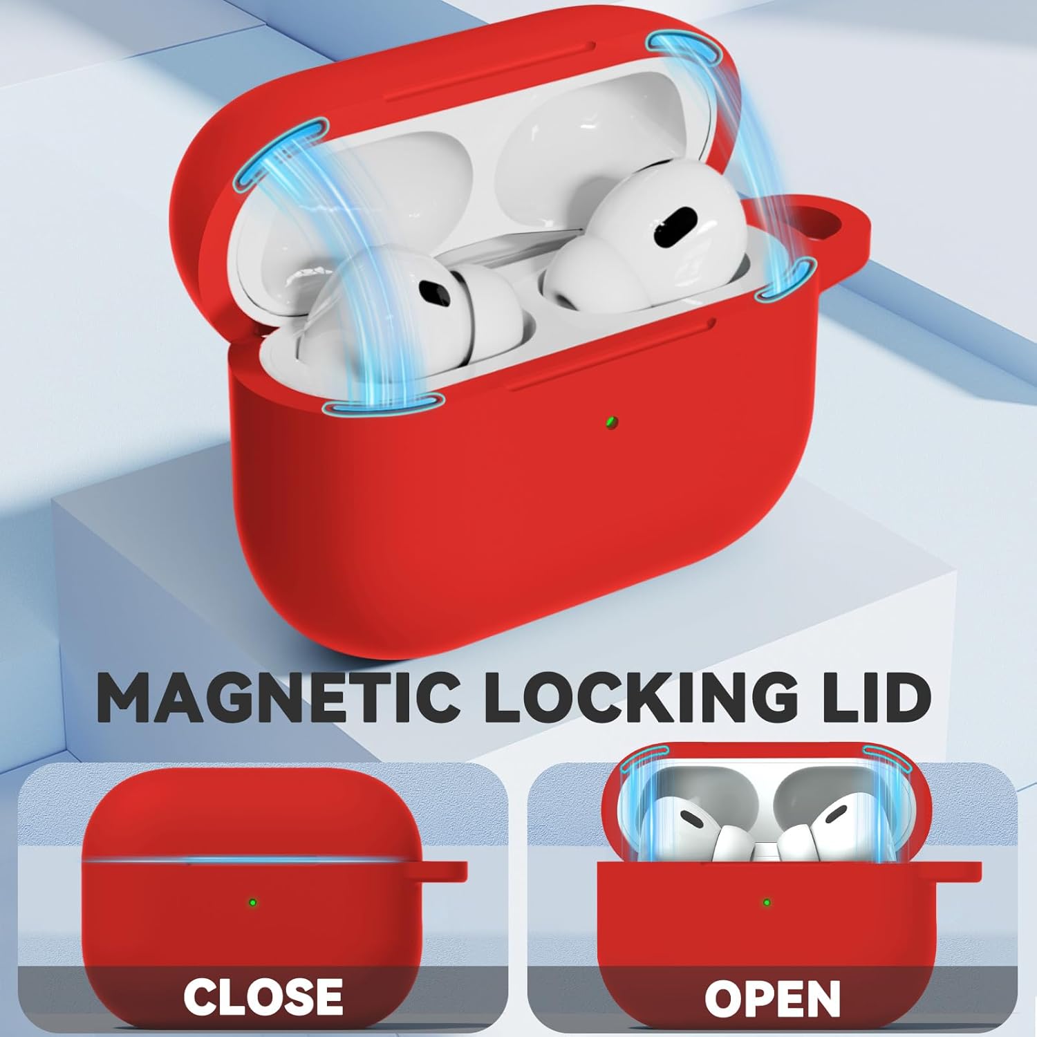 FUNDA SILICONA PARA AIRPODS PRO 3 -ROJO - 2