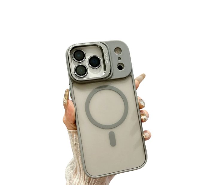 CASE MOKET IPHONE 17 PRO MAX GRIS – MAGNÉTICO CON SOPORTE DE CÁMARA - 1