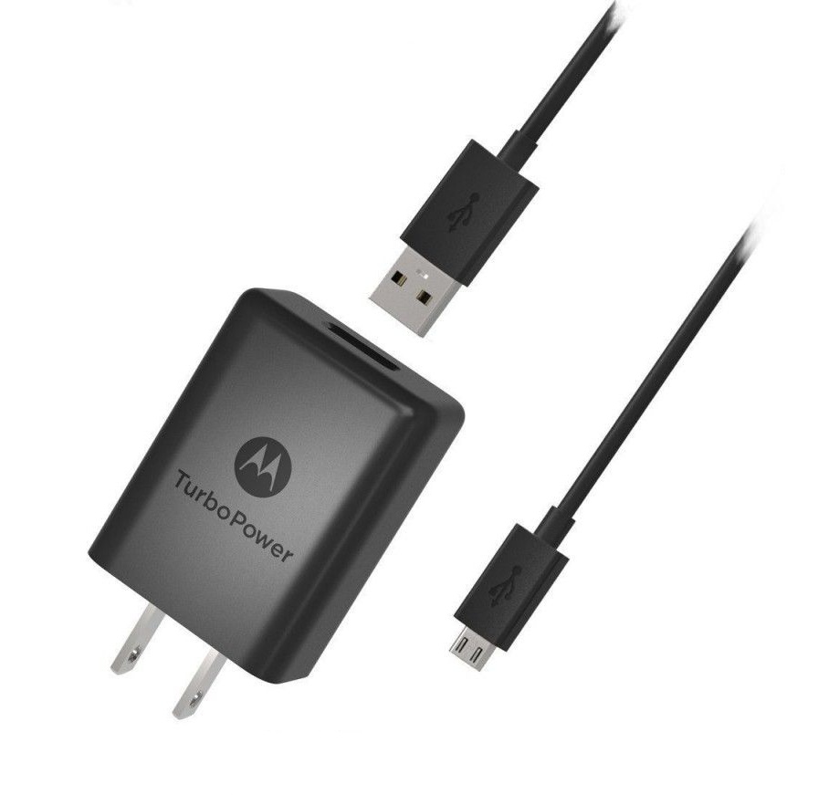 CARGADOR MOTOROLA TURBO POWER CON CABLE V8 EN BOLSA - 1