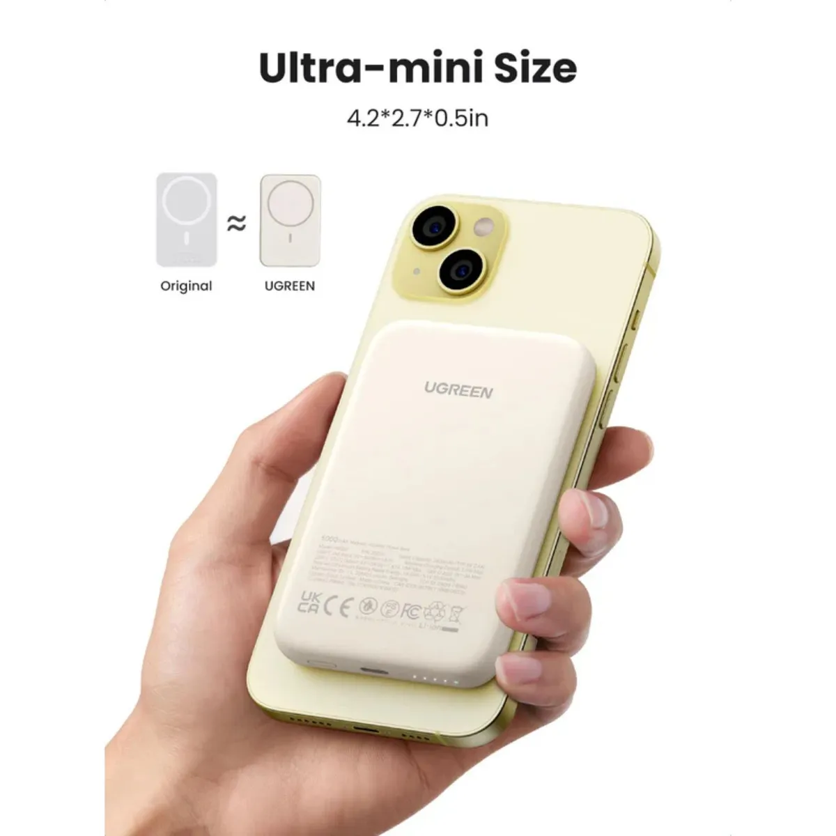 UGREEN POWER BANK MAGNÉTICO BEIGE DE 5000MAH - BEIGE - 1