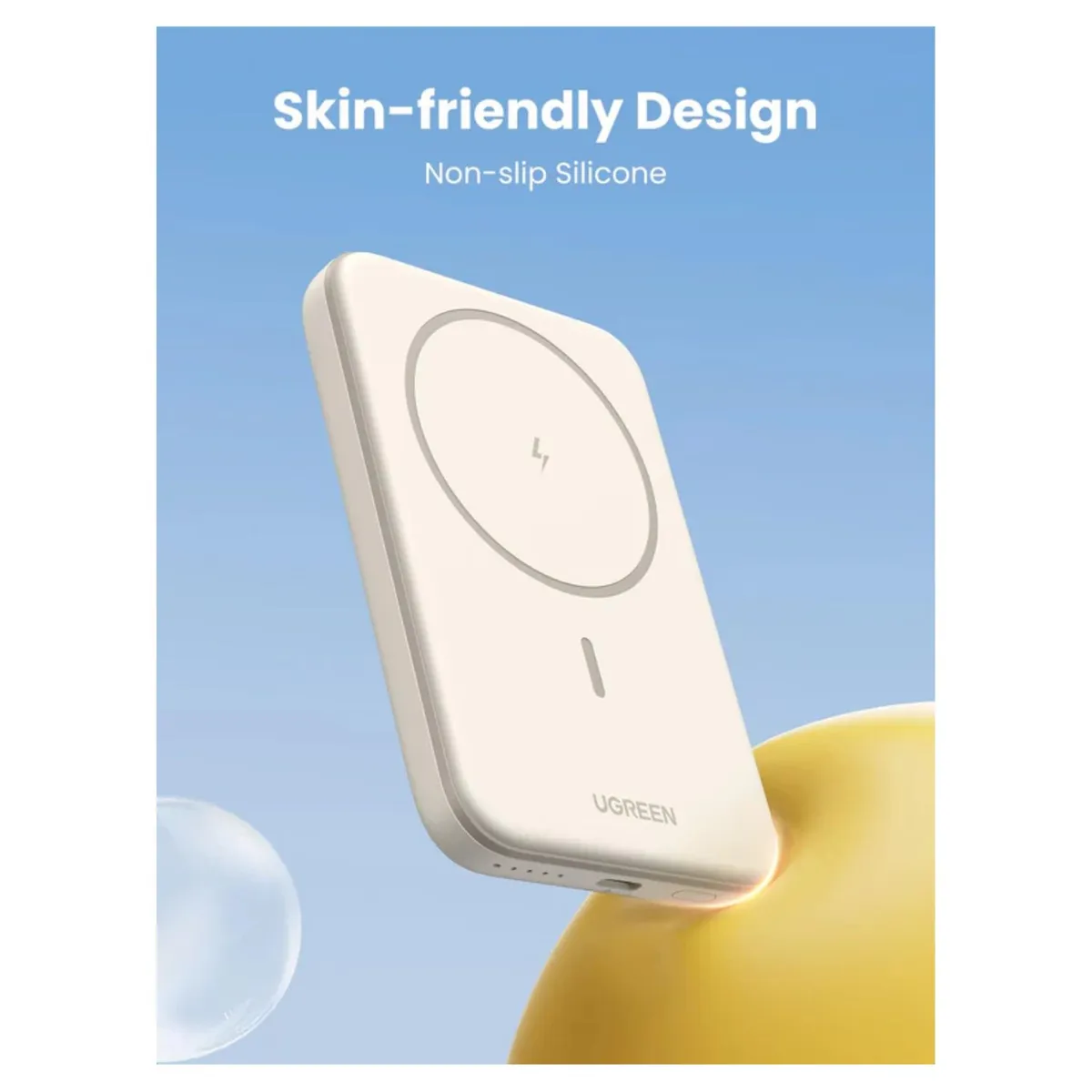 UGREEN POWER BANK MAGNÉTICO BEIGE DE 5000MAH - BEIGE - 4