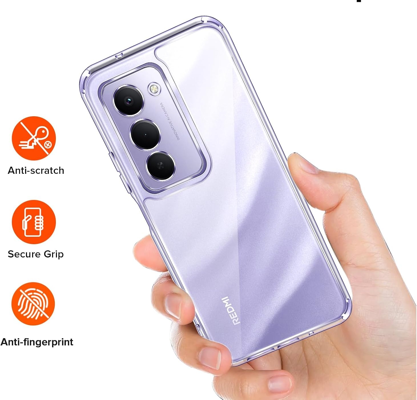 CASE 360 SON 3 EN 1 TRANSPARENTE PARA REDMI NOTE 15 4G - 2