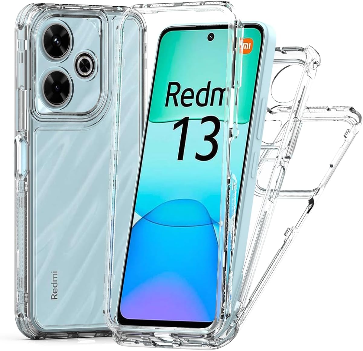 CASE 360 SON 3 EN 1 TRANSPARENTE PARA REDMI 13 4G - 1