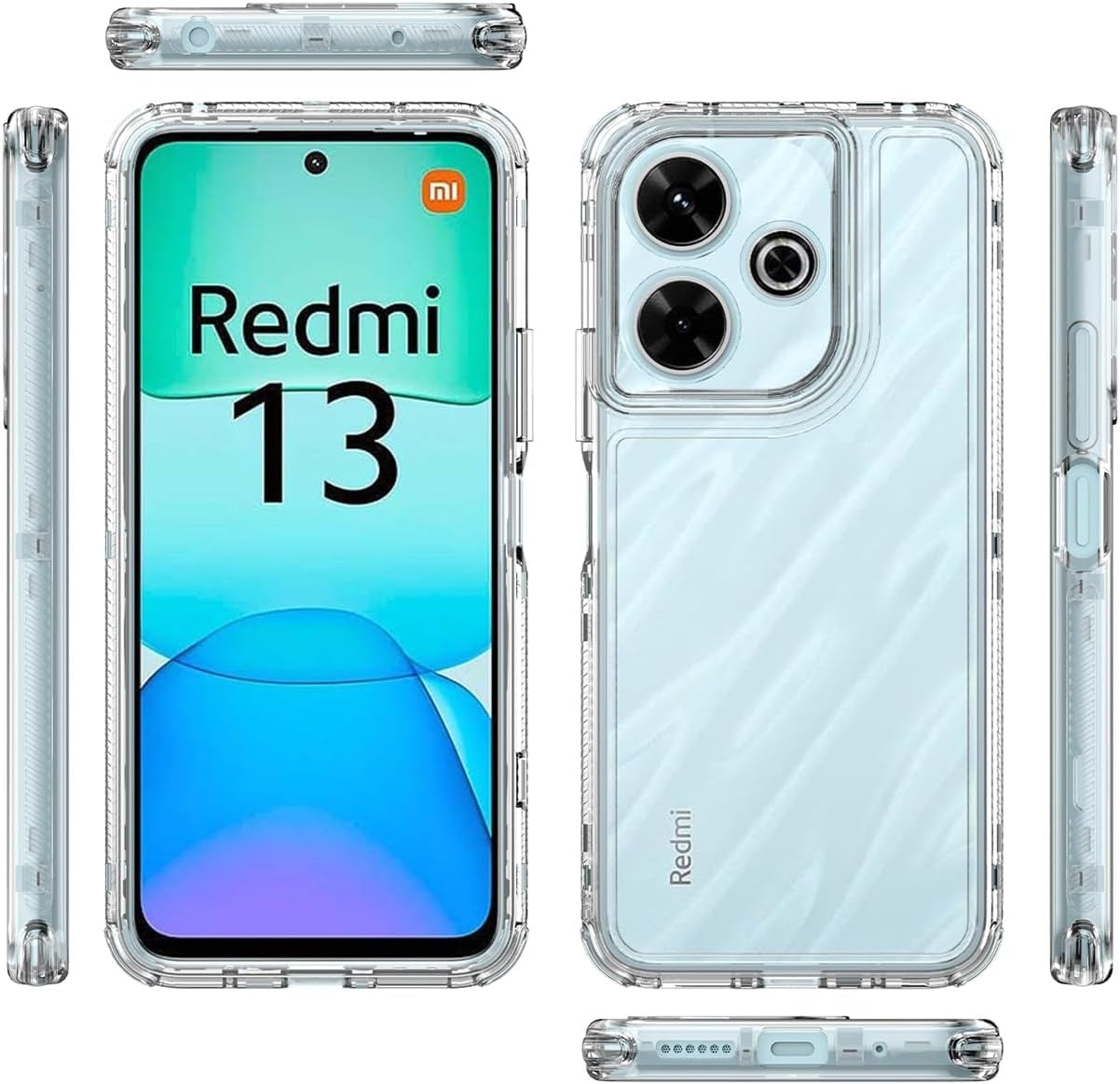 CASE 360 SON 3 EN 1 TRANSPARENTE PARA REDMI 13 4G - 2