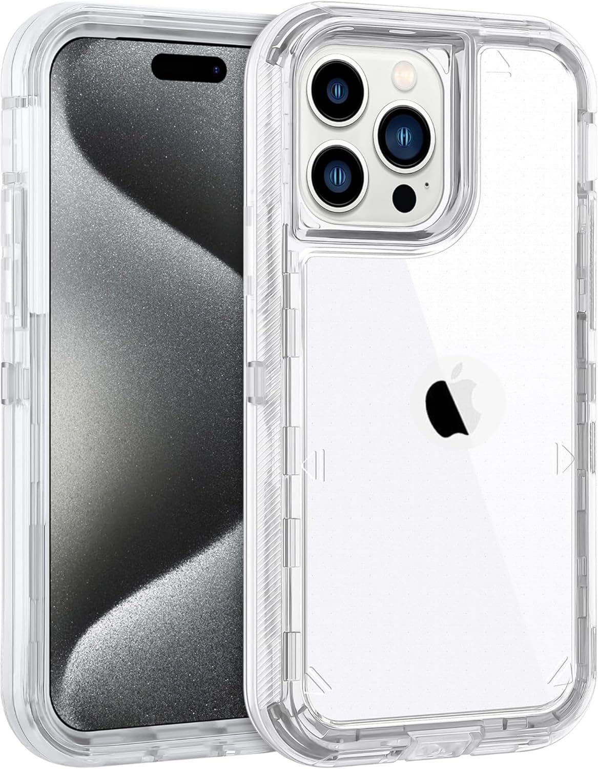 CASE 360 SON 3 EN 1 TRANSPARENTE PARA IPHONE 15 PRO MAX - 1